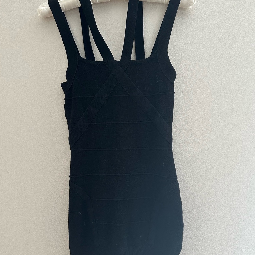 Vintage 2B Bebe Black Strappy Mini Dress